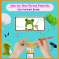 thumbnail image 5 of Beginners Crochet Kit with, 6 PCS Animals Complete Crochet Kit Beginners for Adults and Kids, Craft Knitting Crochet Starter Kit with Step-by-Step Video Tutorial and Instruction ( Frog ，penguin, octo, 5 of 9