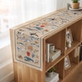 thumbnail image 6 of Nautical Coastal Animals Table Runner, Vintage Ocean Marine Life Brown Cotton Linen Table Runners 120 Inches Long, Dresser Scarf Runner for Dining/Living Room/Kitchen/Square Tables 13''x120'', 6 of 9