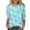 Sky Blue, variant on Easter Tops for Women Eggs Print Funny Shirt 3/4 Sleeve Dressy Blouse Casual Round Neck Tshirts Easter Graphic Tees Holiday Tops