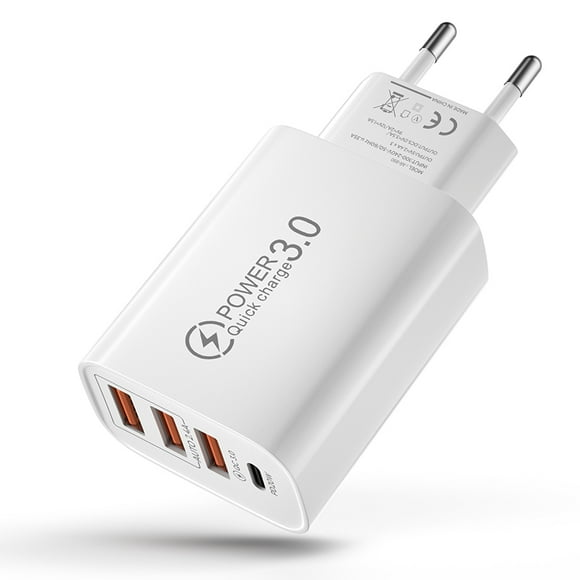 USB PD Charger 40W Fast Charging Power Charger Mobile Phone Adapter Quick Charge 3.0 Type C Charger For iPhone 15 Samsung Xiaomi EU Plug White
