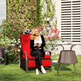 thumbnail image 2 of Outsunny Rattan Outdoor Recliner Chair, Patio Lounge Chair, Wine Red, 2 of 10