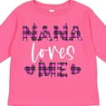 thumbnail image 4 of Inktastic My Nana Loves Me Hearts in Pink Plaid Boys or Girls Long Sleeve Toddler T-Shirt, 4 of 5