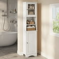 thumbnail image 4 of Asofer 67.1"H Bathroom Storage Cabinet with Adjustable Shelves, 2 Doors for Bathroom, Kitchen, Living Room, White, 4 of 11