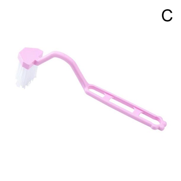 Curved Plastic Toilet Cleaning Brush Corner Rim Cleaner Bent Handle