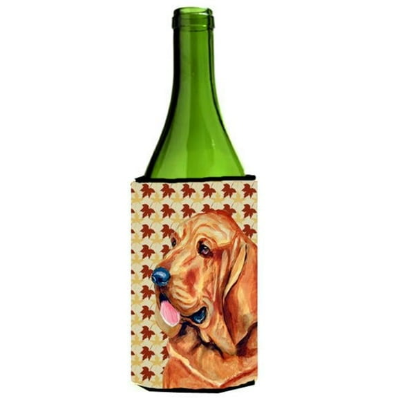 Bloodhound Fall Leaves Portrait Wine Bottle  Hugger - 24 oz.