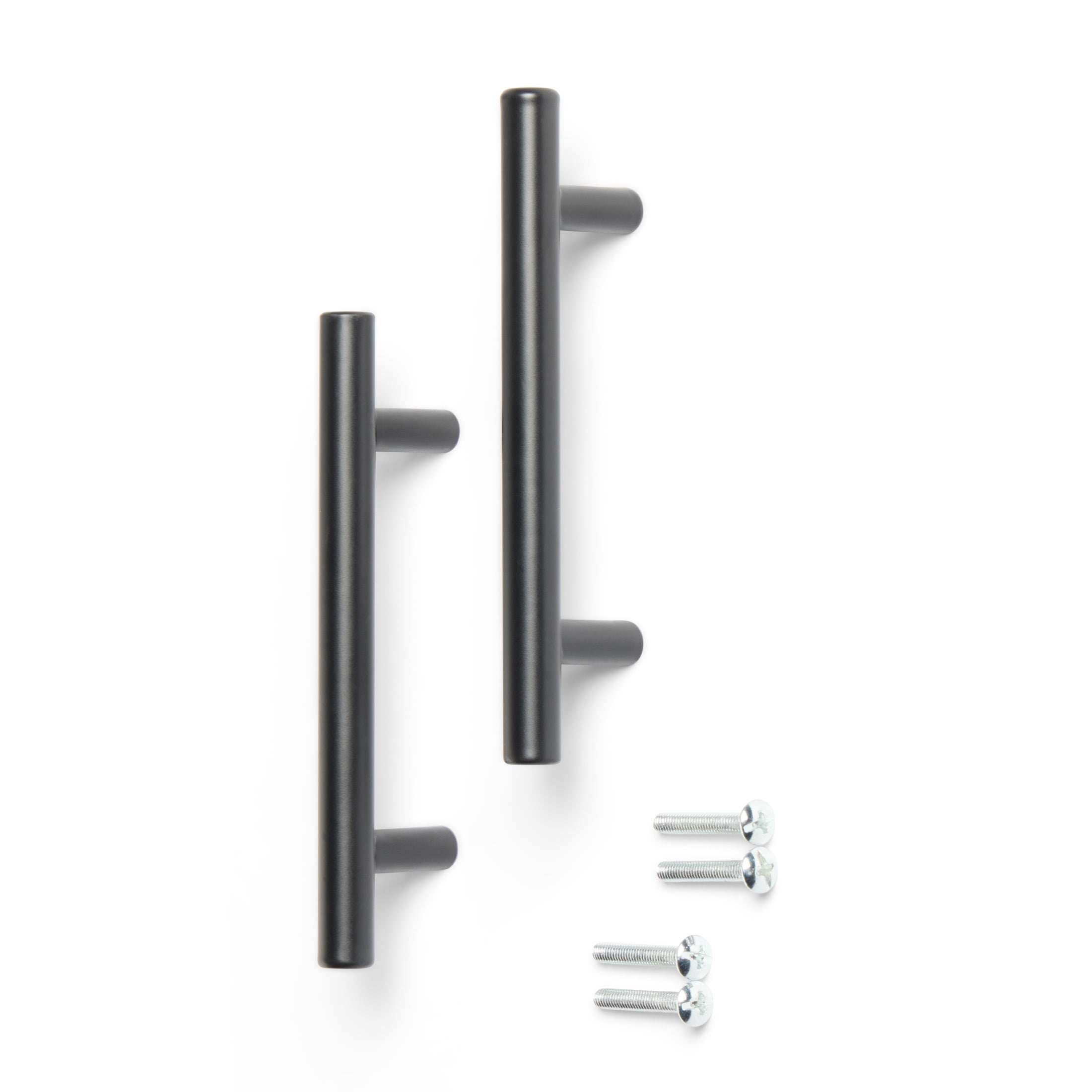 Mainstays 3-Inch Matte Black Bar Cabinet Pulls for Kitchen Cabinets and Drawers, Hardware Included, 2 Pack