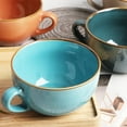 thumbnail image 3 of Large soup cups with handle large ceramic coffee cup jumbo cup, 3 of 7