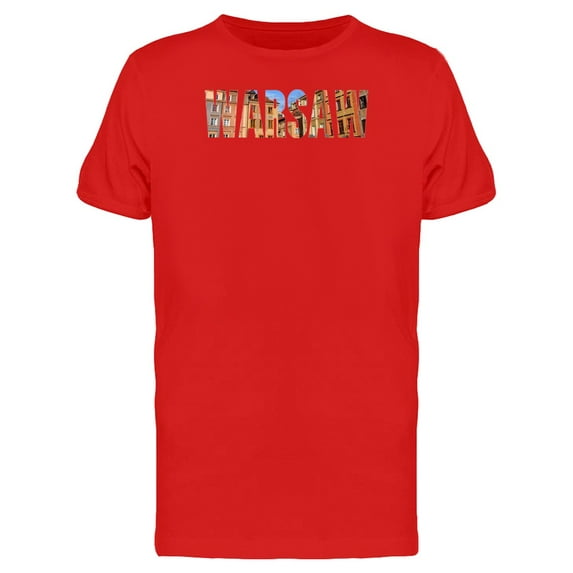 Cityscape On Warsaw Word Tee Men's -Image by Shutterstock