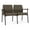 Adler Brown, variant on Mystic Reception Waiting Room 2-Seat Tandem Seating / Black Steel / Black