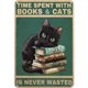thumbnail image 1 of Placa Metal Vintage Gato Y Libro Pintura Hierro Rectangular 20x30 Cm, 1 of 9