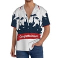 thumbnail image 3 of KLL Congratulation Graduate Print Men's Shirt Short Sleeve Button Down Summer Cuba Beach Shirts- X-Large, 3 of 7