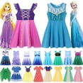 thumbnail image 2 of Disney-Vestidos de princesa de Frozen para niña, disfraz de Elsa, Anna, Ariel, Rapunzel, Minnie, Jasmine, Blancanieves Fivean unisex, 2 of 2
