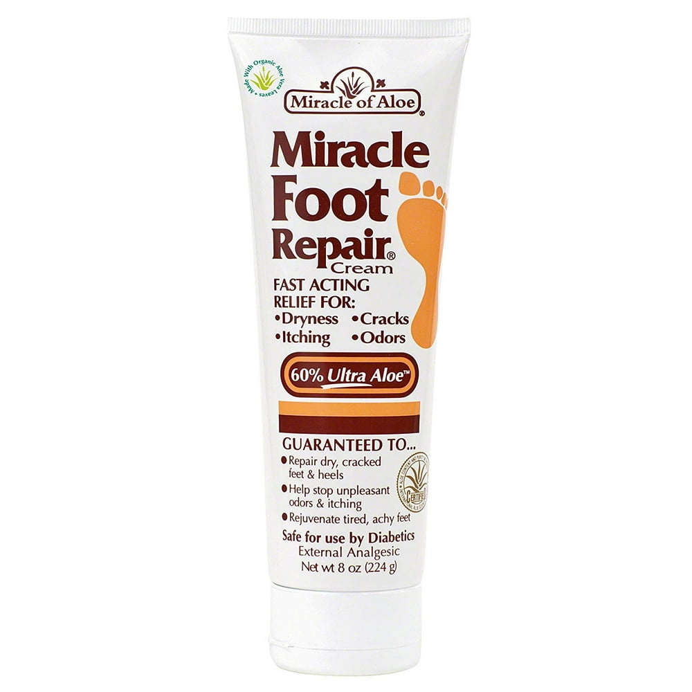 Miracle Foot Repair Cream with 60 UltraAloe 8 ounce tube