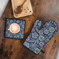 thumbnail image 5 of Pioneer Flower Kitchen Oven Mitt and Pot Holder Sets 2 Pcs for Baking, Cooking and Grilling, Heat Resistant Up To 392 °F, 5 of 7