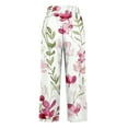 thumbnail image 6 of MEICHEN Women's Botanical Floral Design Loose Pocket Patchwork Summer Casual Pants for Women, 6 of 6