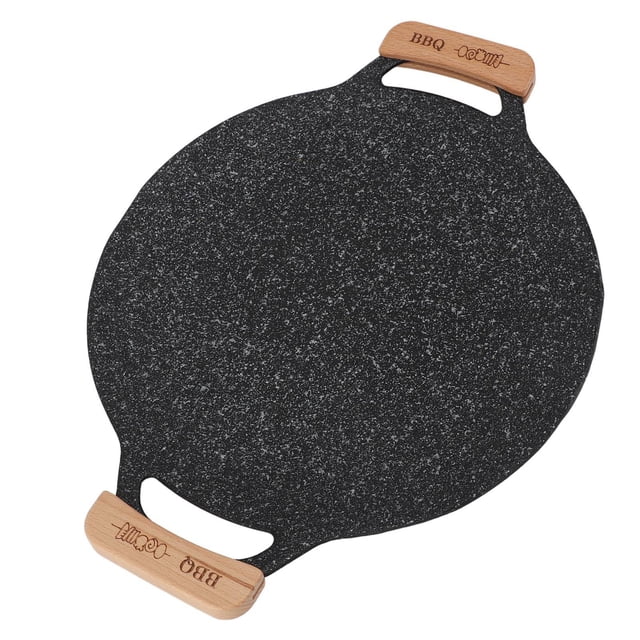 Round BBQ Grill Pan, Multifunctional Design, Premium Aluminum Alloy Material, Non Stick Coating, Smokeless Grilling, For Outdoor
