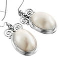 thumbnail image 3 of Oval White Mabe Cultured Pearl 925 Sterling Silver Earrings, 7/8", 3 of 3