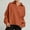 Orange, variant on ABSUYY Relaxed Fit Waffle Knit Polo Top, Black Womens Long Sleeve Casual Everyday Pullover,Size M