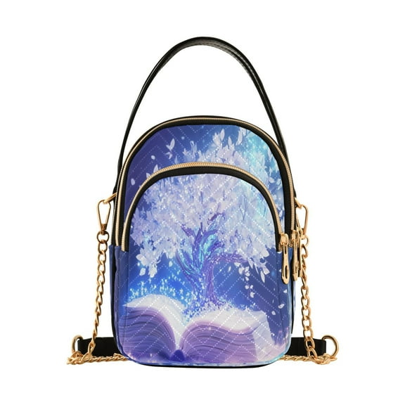 YAZAOO Cross Body Fashion Shoulder Waist Purse Bags Magical Book White Tree Pocket Handbags