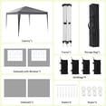 thumbnail image 4 of Heavy Duty Pop Up Canopy Tent - 10x10 FT Waterproof Commercial Gazebo with 6 Sidewalls, Adjustable Height, for Parties, Camping, Beach, Portable, Grey, with Side Curtains, 4 of 8