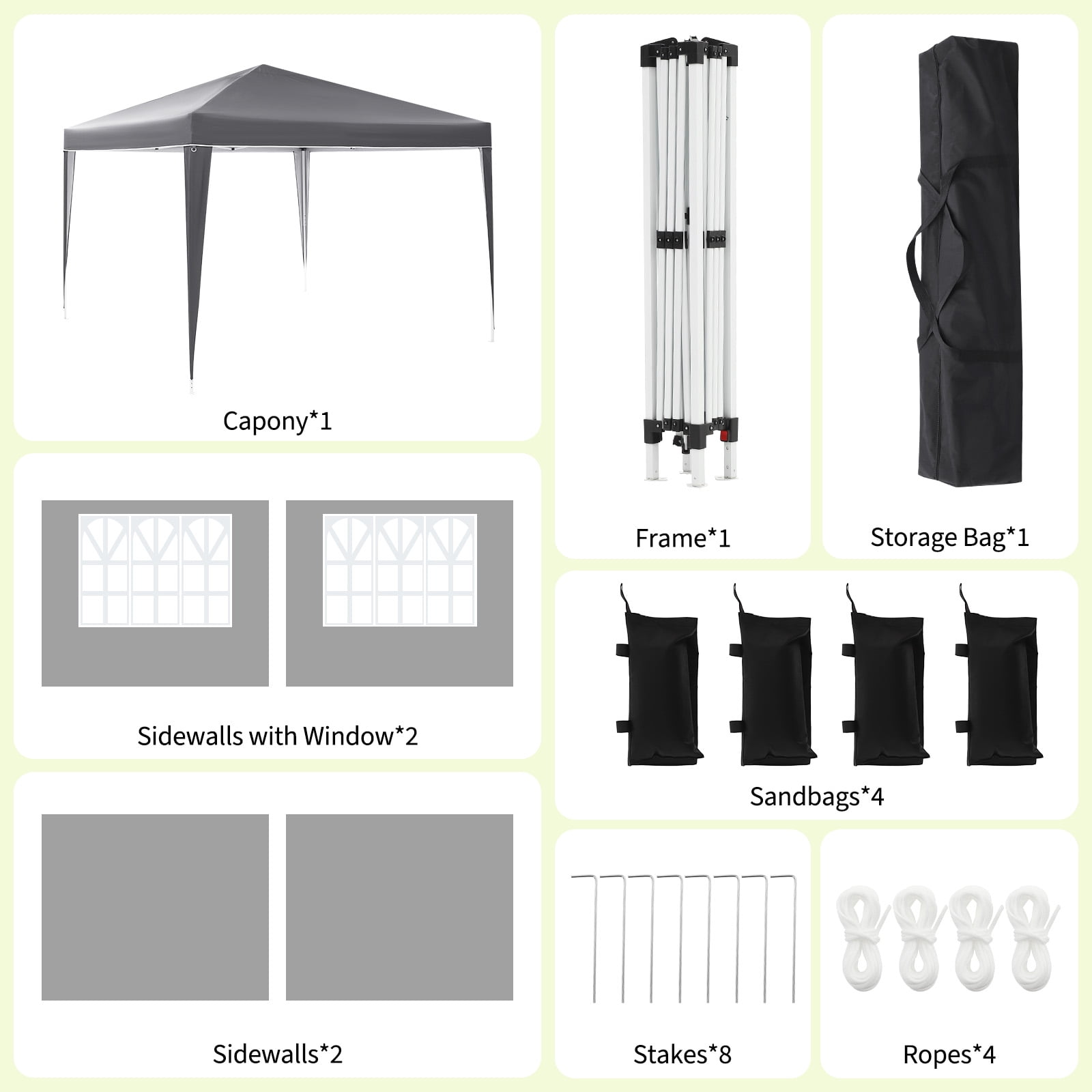 Pop Up Canopy Tent Heavy Duty 10x20FT with 6 Removable Sidewalls, Waterproof Commercial Outdoor Gazebo Shelter for Wedding Party Garden Patio, Easy Setup with Storage Bag Included