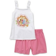 Disney - Girls' Princesses 2-Piece Tank and Knit Shorts Set