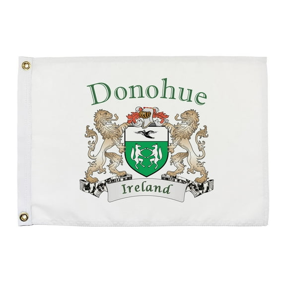 Donohue Irish Coat of Arms Small White Flag - 16"x10.5" inches