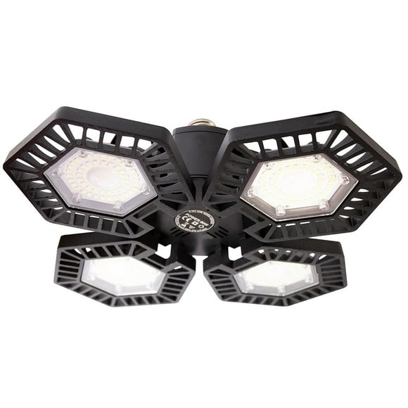 Foco LED IUSA Omnidireccional para Garaje 80 W Negro 4 Paneles Abatibles
