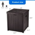 thumbnail image 3 of Dextrus Deck Box 51 Gallon Medium Deck Box,Outdoor Storage Container for Patio Cushions,Pool Supplies,Garden Tools,Weather, Resistant,Resin (Brown), 3 of 5