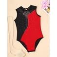 thumbnail image 5 of Fldy Kids Girls Ballet Dance Outfits Set Sleeveless Gymnastics Leotard with Shorts Activewear Sets Red&Black 14, 5 of 6