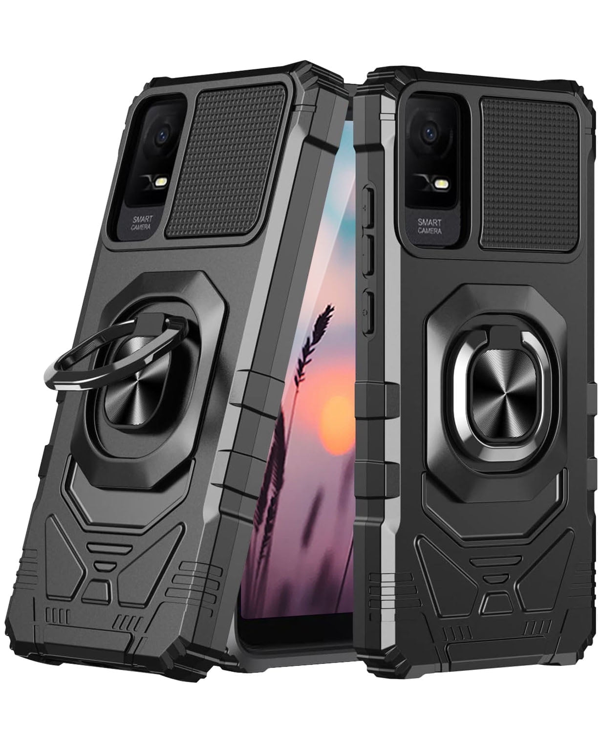 TJS Compatible For Cricket Outlast Case, AT&T Jetmore Case, With Tempered Glass - View #3