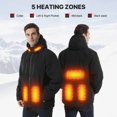 thumbnail image 2 of SNOW DEER Heated Jacket for Men & Women – 5 Heating Zones, 3 Temp Levels, Waterproof Windproof Heated Coat with 7.4V 5000mAh Battery for Winter Outdoor Activities, 2 of 8