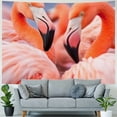 thumbnail image 4 of Orinice Flamingos Cotton Linen Hanging Pictures with Frame Personalized Wall Art Poster Wall Hanging Tapestry Painting  40x60inch, 4 of 6