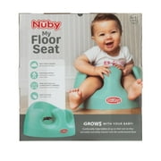 Nuby My Floor Seat Soft Foam Baby Booster Seat with 3-Point Harness, Aqua