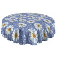thumbnail image 5 of Round Tablecloth 60 Inch Wrinkle Free Table Cover Daisy Kitchen Dining Table, 5 of 5