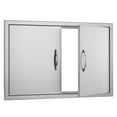 thumbnail image 2 of VEVOR BBQ Access Door, 33W x 22H Inch Double Outdoor Kitchen Door, Stainless Steel Flush Mount Door, Wall Vertical Door with Handles, for BBQ Island, Grilling Station, Outside Cabinet, 2 of 9