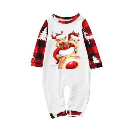 

B91xZ Christmas Pajamas For Family SleepytimePjs Christmas Family Matching Plaid Flannel Pajama Pj Sets White 3 Months