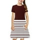thumbnail image 2 of Odeerbi Niñas de Verano Vestido de Línea A Rayas Vestido de Columpio Vestido Elástico de Manga Corta Para Niños, 2 of 7