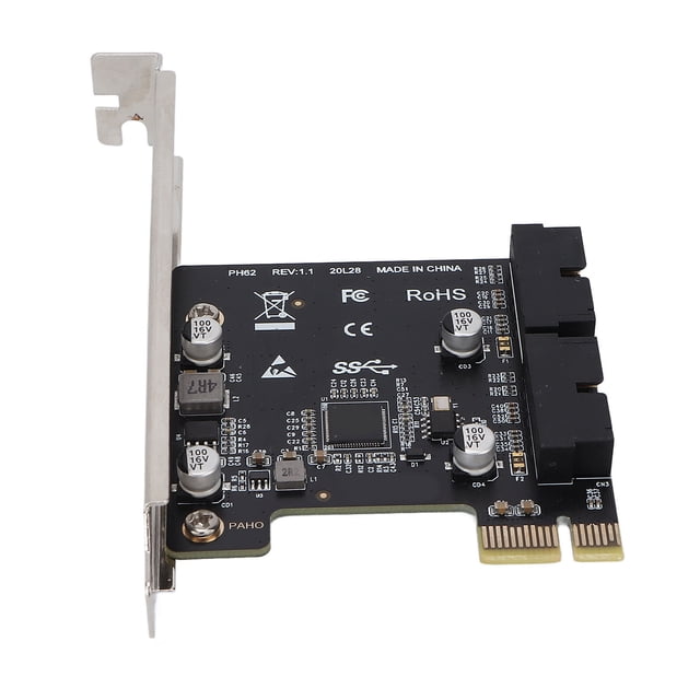 USB3.0 Expansion Card, PCIE To USB3.0 Large Current Expansion Cards High Speed Data Transmission For 7 For Xp For Vista Ph62 Overall Height