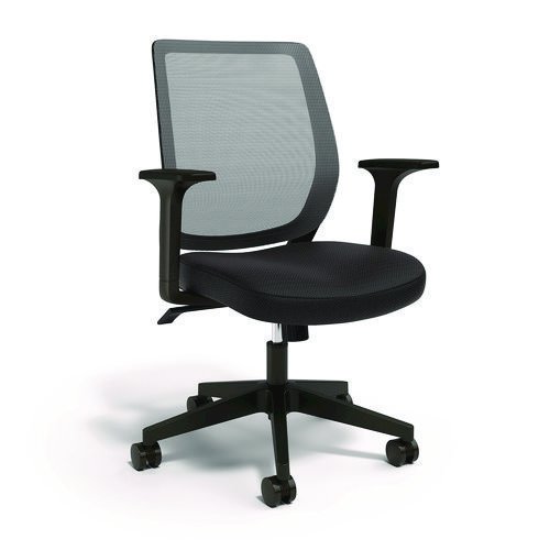 Alera WX42BME17 Wessex Ergonomic Fabric Mesh Swivel Task Chair, Supports Up To 275 Lbs, 17.09 To 20.83 Seat Height, Black Seat/back/base