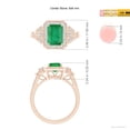 thumbnail image 5 of ANGARA Natural 1.5 Ct Aeon Emerald Halo Engagement Ring with Milgrain in 14K Rose Gold for Women (Size-8x6mm) | May Birthstone, Anniversary, Jewelry Gift for Women | Natural Emerald Ring, 5 of 9