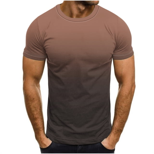 Camisetas de Cuello de la Tripulación de los Hombres de Poliéster Impreso en Seco Rápido, Cuello Redondo de Corte 3D para Gimnasio, Carrera, Ciclismo Y Desgaste Informal