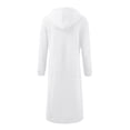 thumbnail image 5 of Resicozy Long Hoodies for Women Zip Up Oversized Long Sleeve Sweatshirt Winter Hoodie Dress with Pocket White 2XL, 5 of 6