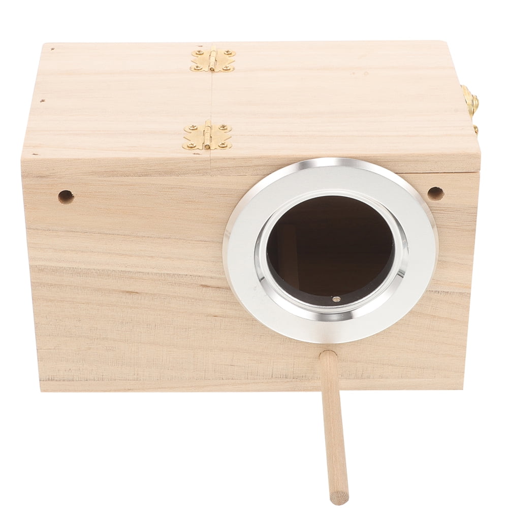 FOMIYES Wooden Bird Nesting Box Light Yellow Parrot Breeding House Outdoor Shelter for Small Birds