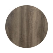 Household Essentials Jamestown Round Coffee Table Ashwood Rustic Wood Grain and Black Metal