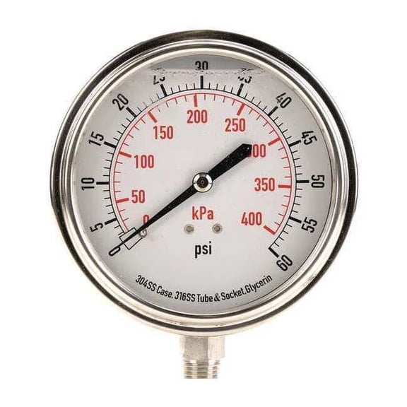 Manufacturer Varies Pressure Gauge,Liquid Filled,3-1/2 In 4CFJ8