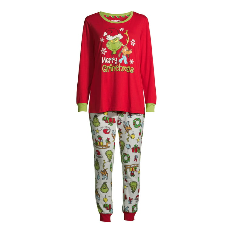 Matching Family Christmas Pajamas Women's Grinch 2-Piece Pajama Set