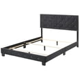 thumbnail image 3 of Contemporary Home Living Velvet Tufted Faux Jewel Upholstered Queen Panel Bed - 83" - Black, 3 of 6