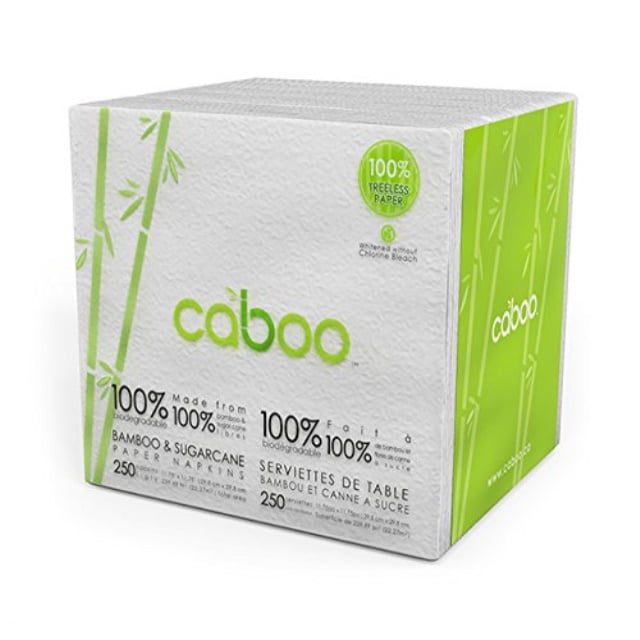 caboo 100 bamboo and sugarcane paper napkins 250 tissue(s), pack