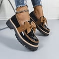 thumbnail image 4 of Khaki Women'S Casual Loafers With Bow Design And Thick Sole In A Soft Hue Comfortable For All-Day Use Breathable, 4 of 9